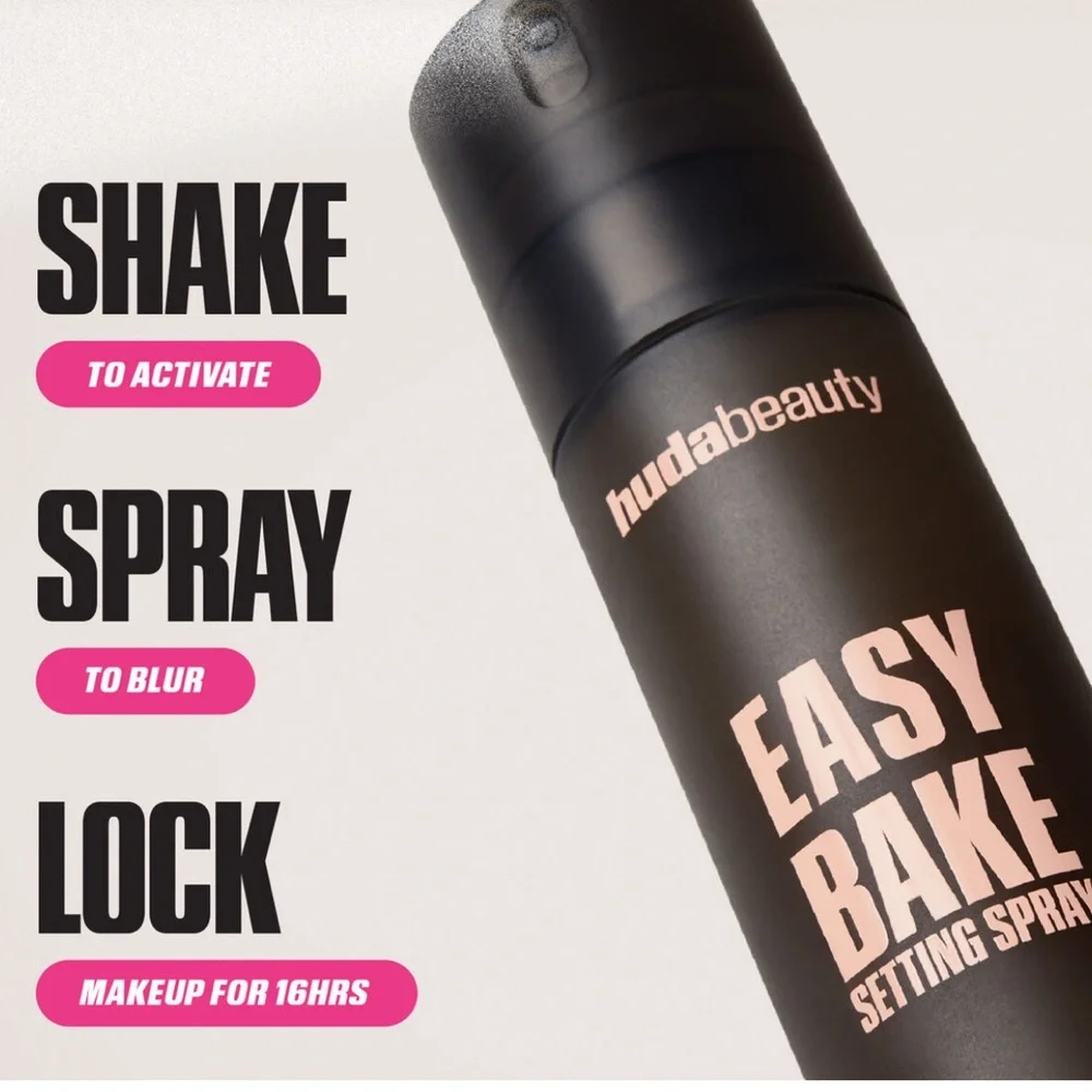 Huda Beauty Easy Bake Setting Spray buildable blur + 16 hour staying power